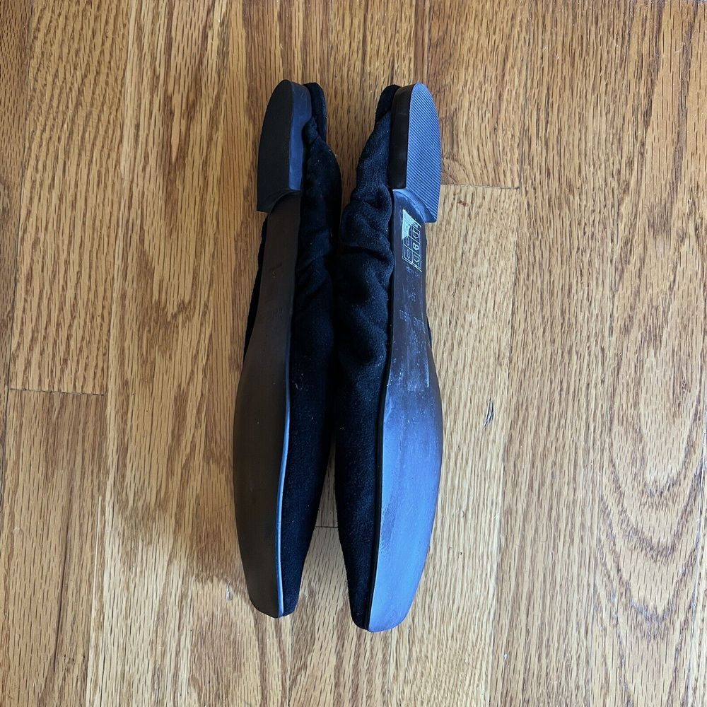$350 Reike Nen Women's Black Suede Ruched Slip-On Flat Shoes Size 39 EU/8.5 - Picture 6 of 11